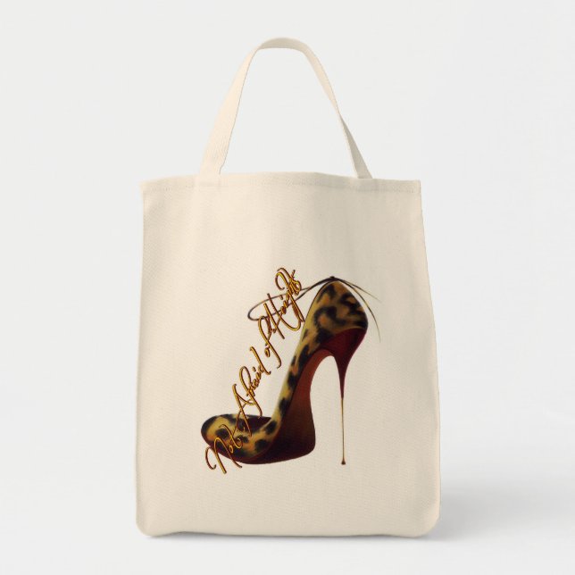 "Not Afraid of Heights" Tres Chic High Heel Design Tote Bag (Front)