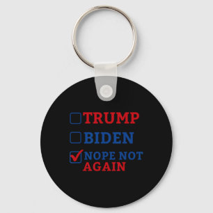 Not Again Vote 2024 Anti Trump Anti Biden  Keychain