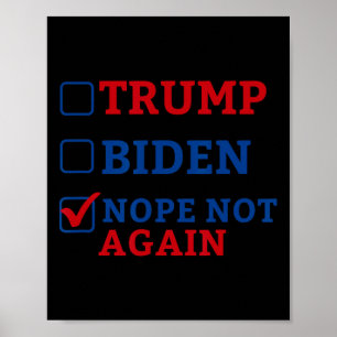 Not Again Vote 2024 Anti Trump Anti Biden Poster