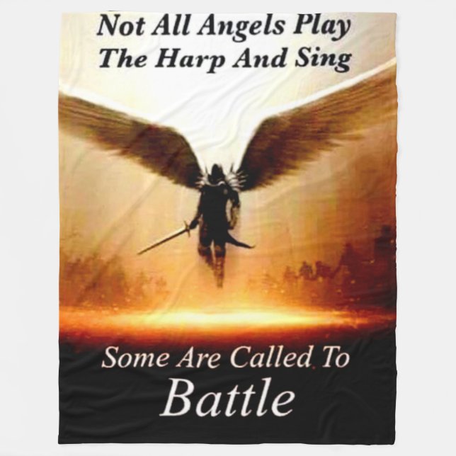 NOT ALL ANGELS PLAY THE HARP FLEECE BLANKET (Front)