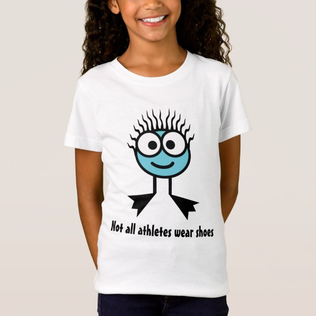 Not all athletes wear shoes - Blue Swim Character T-Shirt (Front)