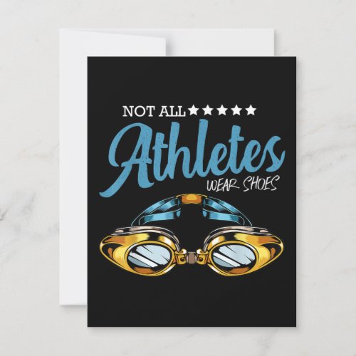 Not All Athletes Wear Shoes Funny Swimming Swimmer Invitation