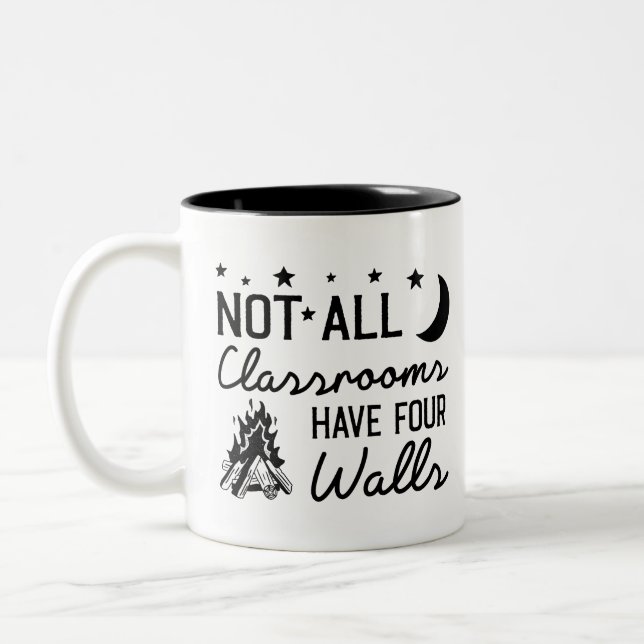 Not All Classrooms Have Four Walls Two-Tone Coffee Mug (Left)