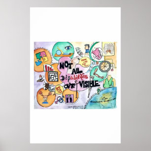 Not All Disabilities Are Visible watercolor Poster