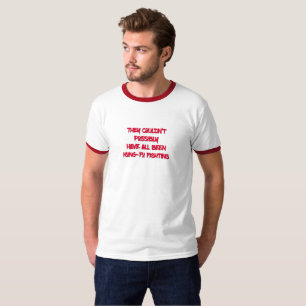 Not All Kung-Fu Fighting Men's Red Text T-Shirt