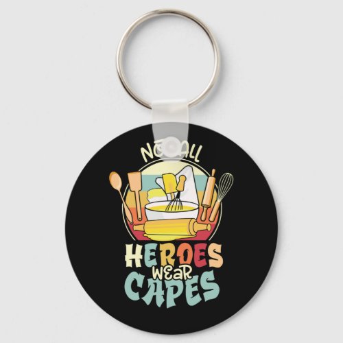 Not All Of Heroes Wear Capes School Lunch Lady Keychain