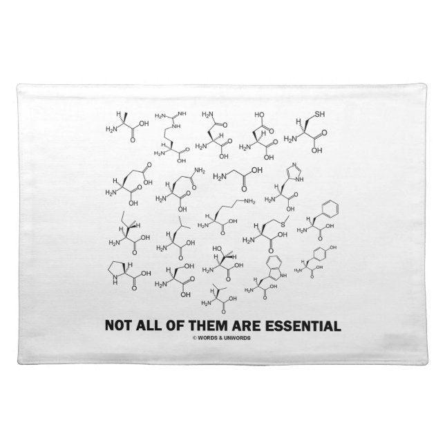 Not All Of Them Are Essential (20 Amino Acids) Cloth Placemat (Front)