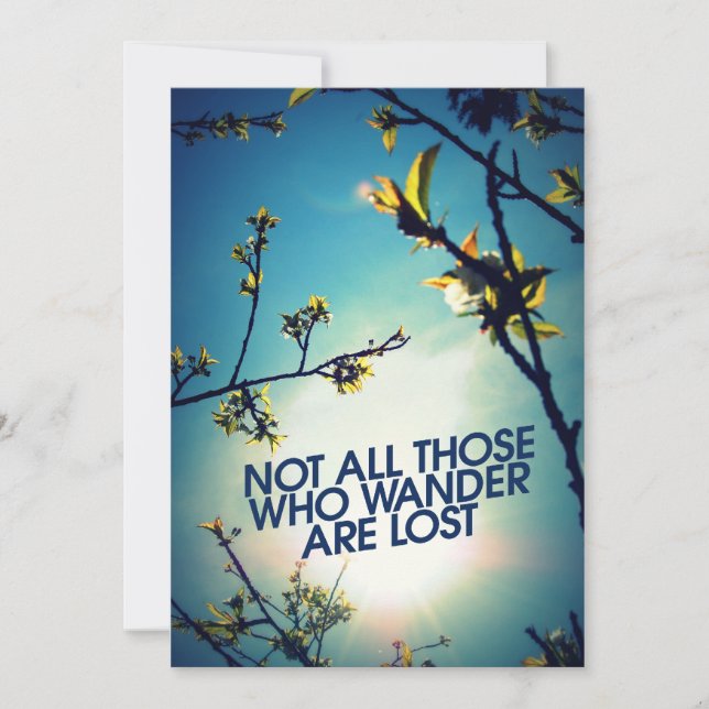 Not all those who wander are lost invitation (Front)