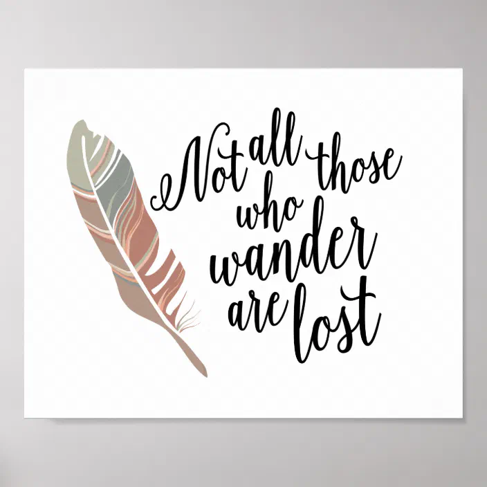 Details about  / Not all who wander Inspirational Wall Art Print Motivational Quote Poster Decor