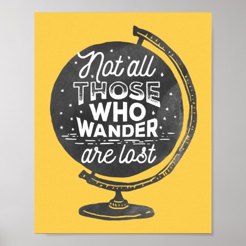 Not All Those Who Wander Are Lost  Retro Travel Poster