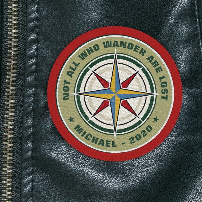 Not All Who Wander Are Lost Adventure Compass Patch (You'll be headed in the right direction with this stylish personalized adventurer patch. )