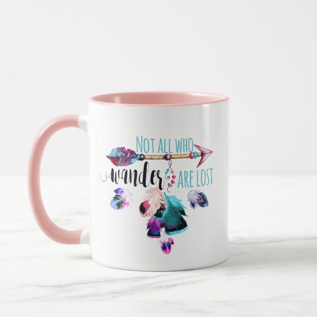 Not All Who Wander Are Lost Bohemian Wanderlust Mug (Left)