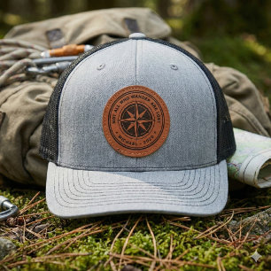 Not All Who Wander Are Lost Compass Adventure Leather Patch Hat