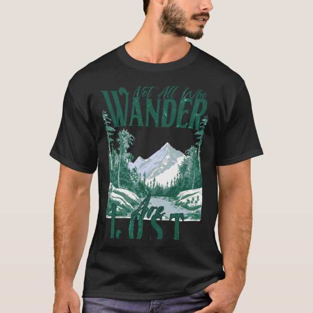  Not All Who Wander Are Lost Cool Archery Bigfoot T-Shirt (Front)