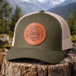Not All Who Wander Are Lost Mountain Adventure Leather Patch Hat<br><div class="desc">Not All Who Wander Are Lost Mountain Adventure Leather Patch Hat. Embrace your adventurous spirit with this unique leather patch hat featuring a stunning mountain and sun design. The iconic phrase 'Not All Who Wander Are Lost' is elegantly inscribed around the circular emblem, making a bold statement for the explorer...</div>