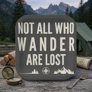 Not All Who Wander Are Lost Mountain Art  Paper Plates