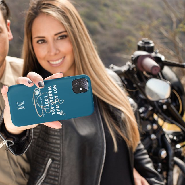 Not All Who Wander Are Lost Quote Monogram Case-Mate iPhone Case (Creator Uploaded)