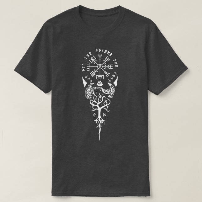 Not All Who Wander Are Lost Symbolic Viking  T-Shirt (Design Front)