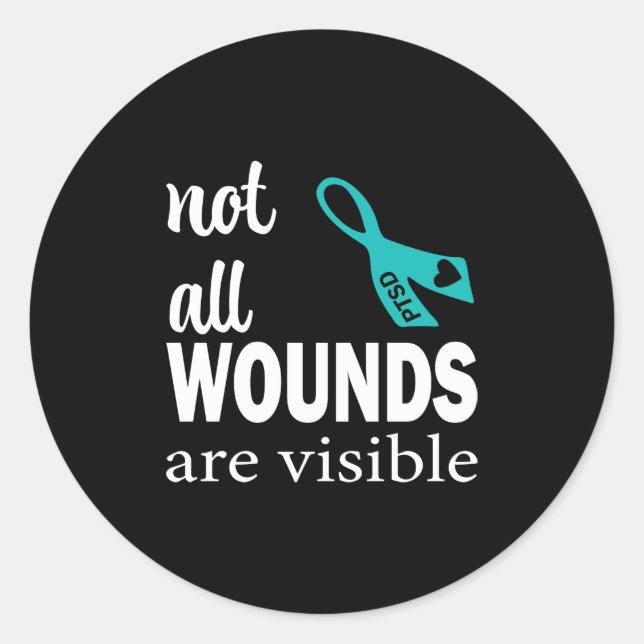 Not All Wound Are Visible Classic Round Sticker (Front)
