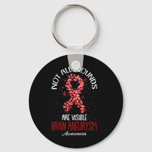 Not All Wounds Are Visible Brain Aneurysm Awarenes Keychain