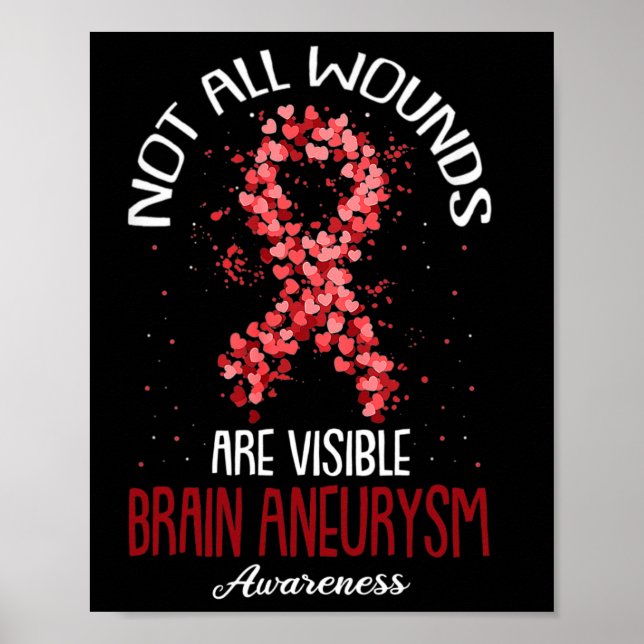 Not All Wounds Are Visible Brain Aneurysm Awarenes Poster (Front)