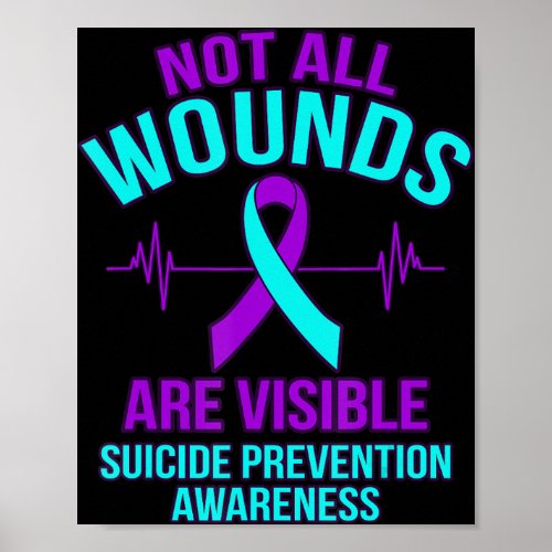 Not All Wounds Are Visible Happy Suicide Awareness Poster