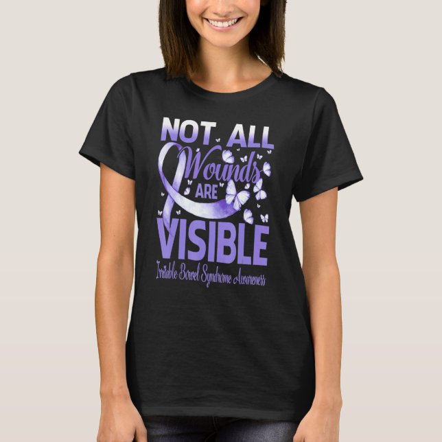 Not All Wounds Are Visible Ibs Awareness Butterfly T-Shirt (Front)
