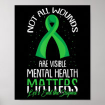 Not All Wounds Are Visible Mental Health Awareness Poster