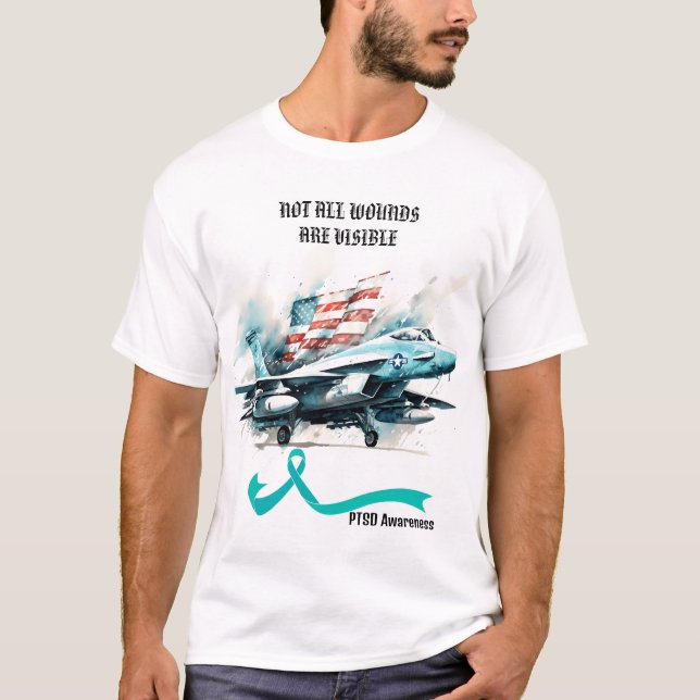 NOT ALL WOUNDS ARE VISIBLE. PTSD AWARENESS.  T-Shirt (Front)