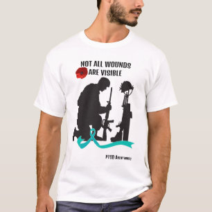 NOT ALL WOUNDS ARE VISIBLE. PTSD AWARENESS. T-Shirt