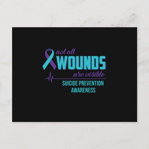 Not All Wounds Are Visible Suicide Prevention Announcement Postcard