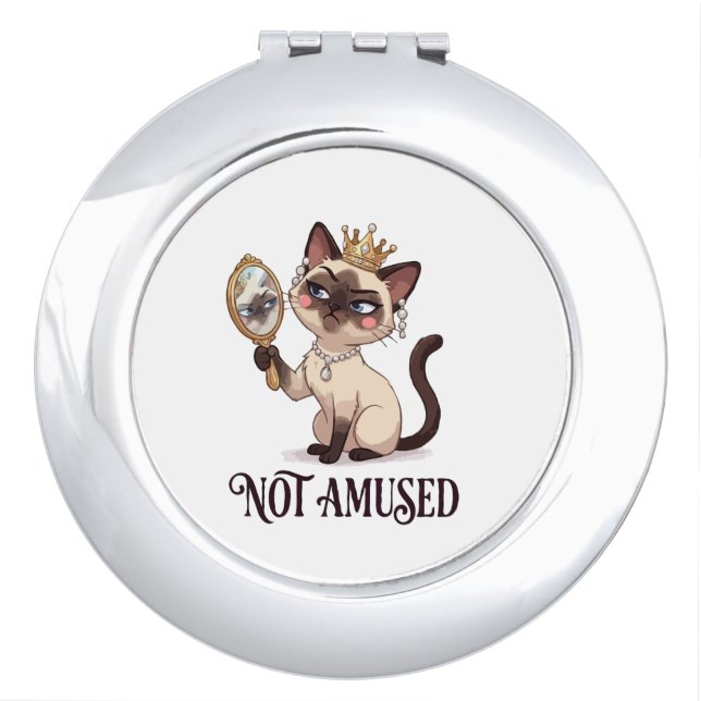 Not Amused Regal Siamese Cat Compact Mirror (Front)