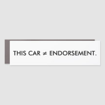 Not An Endorsement - EV/Car Bumper Magnet