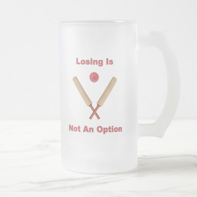 Not An Option Cricket Frosted Glass Beer Mug (Right)