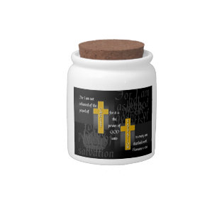 Not Ashamed Christian Bible Verse Candy/Cookie Jar