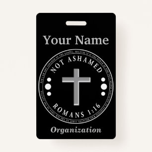 Not Ashamed of the Gospel Christian Verse Badge