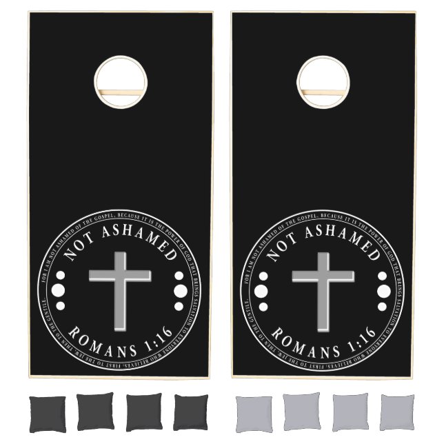 Not Ashamed of the Gospel Christian Verse Cornhole Set (Set)