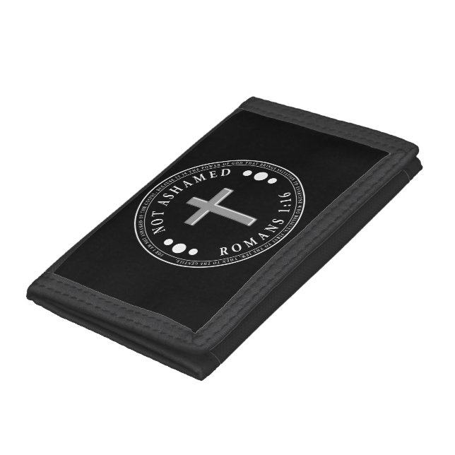 Not Ashamed of the Gospel Christian Verse Trifold Wallet (Bottom)