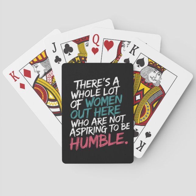 Not Aspiring to Be Humble Kamala Harris Feminist Poker Cards (Back)
