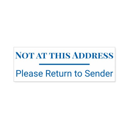 Not at this Address Please Return to Sender Self_inking Stamp