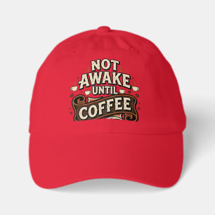 Not Awake Until Coffee Vintage Autumn Typography Youth Dad Hat