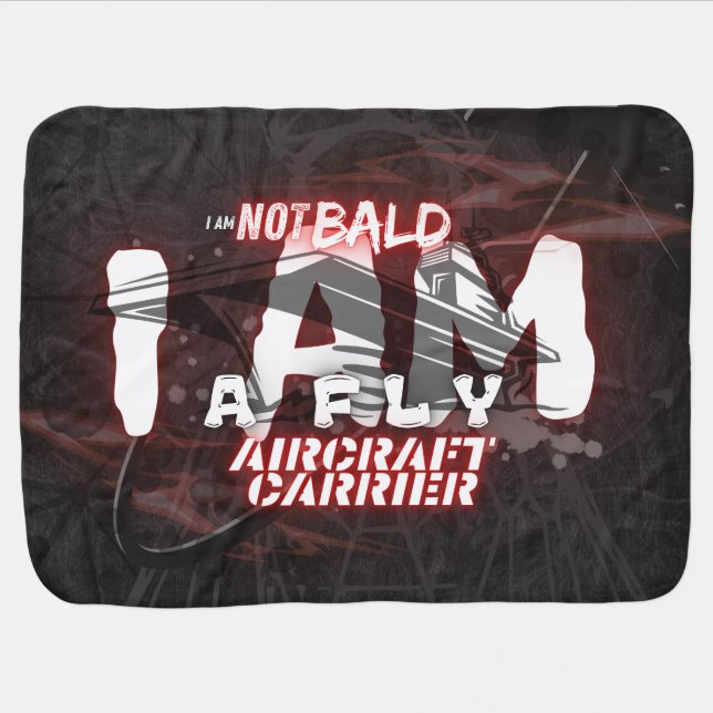 Not bald, military, army baby blanket (Horizontal)