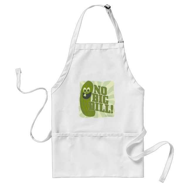 Not Big Dill Fun Pickle Pal Cartoon Art Adult Apron (Front)