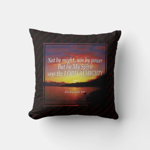 NOT BY MIGHT NOR BY POWER Christian Throw Pillow