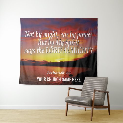NOT BY MIGHT NOR POWER Christian Church Wall Art Tapestry