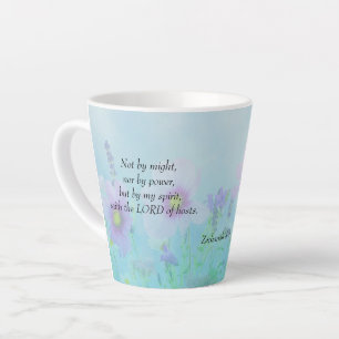 Not by Might - Zechariah 4:6 Latte Mug