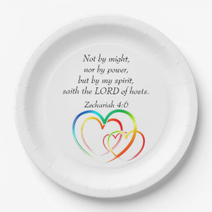 Not by Might - Zechariah 4:6  Paper Plates