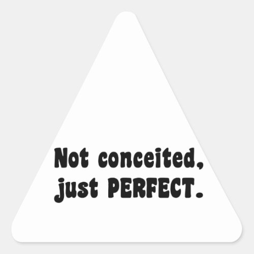 Not Conceited Just Perfect Triangle Sticker