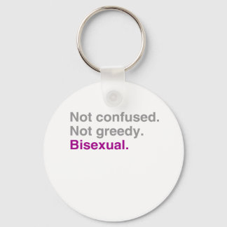 Not confused. Not greedy. Bisexual Keychain