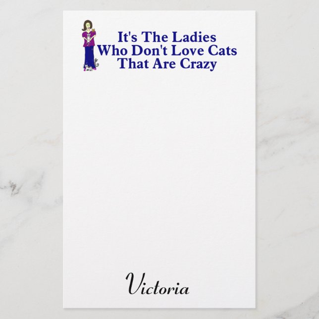 (Not Crazy) Cat Lady Stationery (Front)
